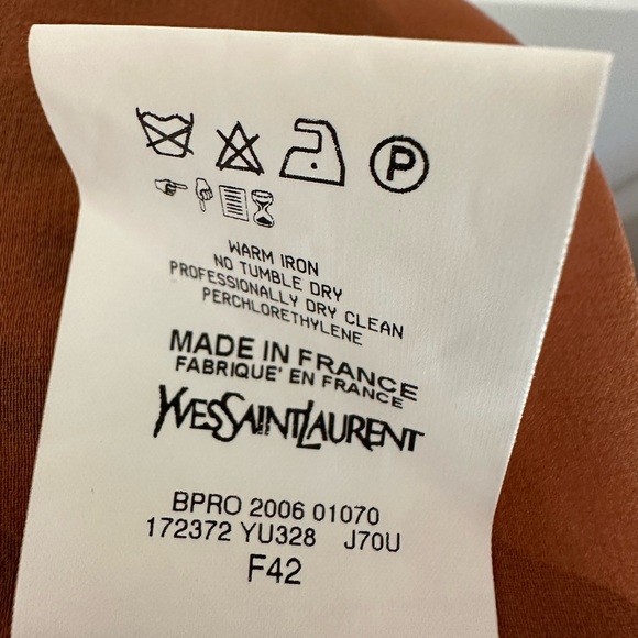 Yves Saint Laurent Pleated Animal Print Silk Skirt - Picture 6 of 8